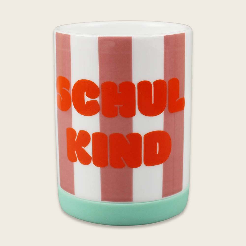 Porzellanset Schulkind Streifen flieder/pink