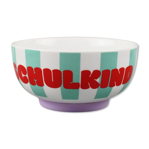 Porzellanset Schulkind Streifen flieder/pink