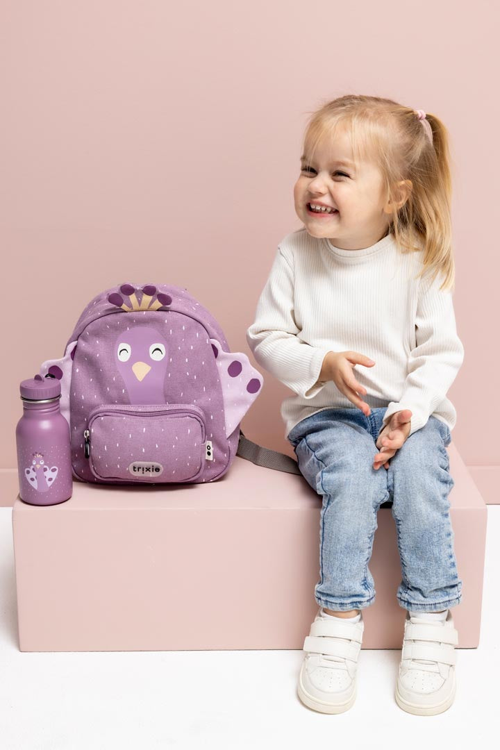 Schulset - Rucksack klein & Trinkflasche 350ml - Mrs. Peacock