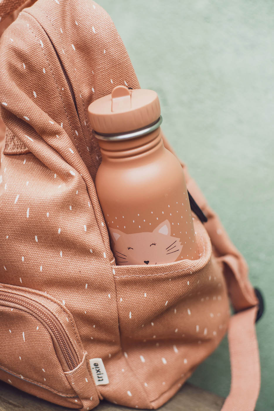 Schulset - Rucksack klein & Trinkflasche 350ml - Mrs. Cat