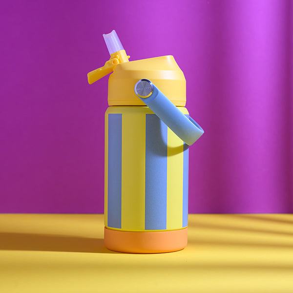 Trinkflasche Stripes  gelb/hellblau 350ml