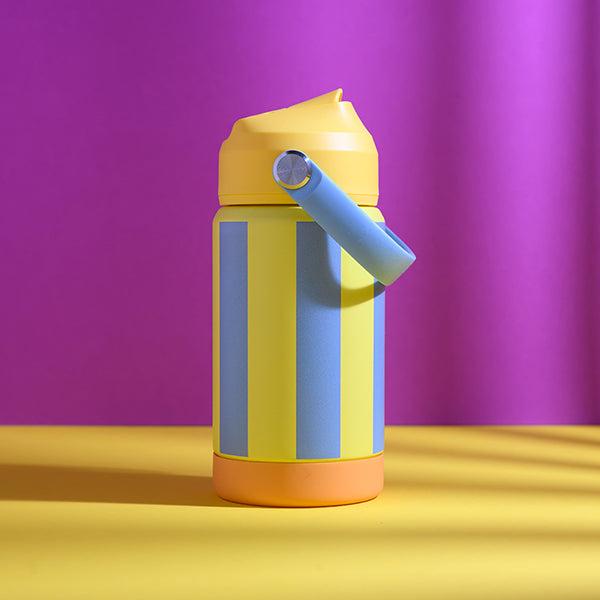 Trinkflasche Stripes  gelb/hellblau 350ml