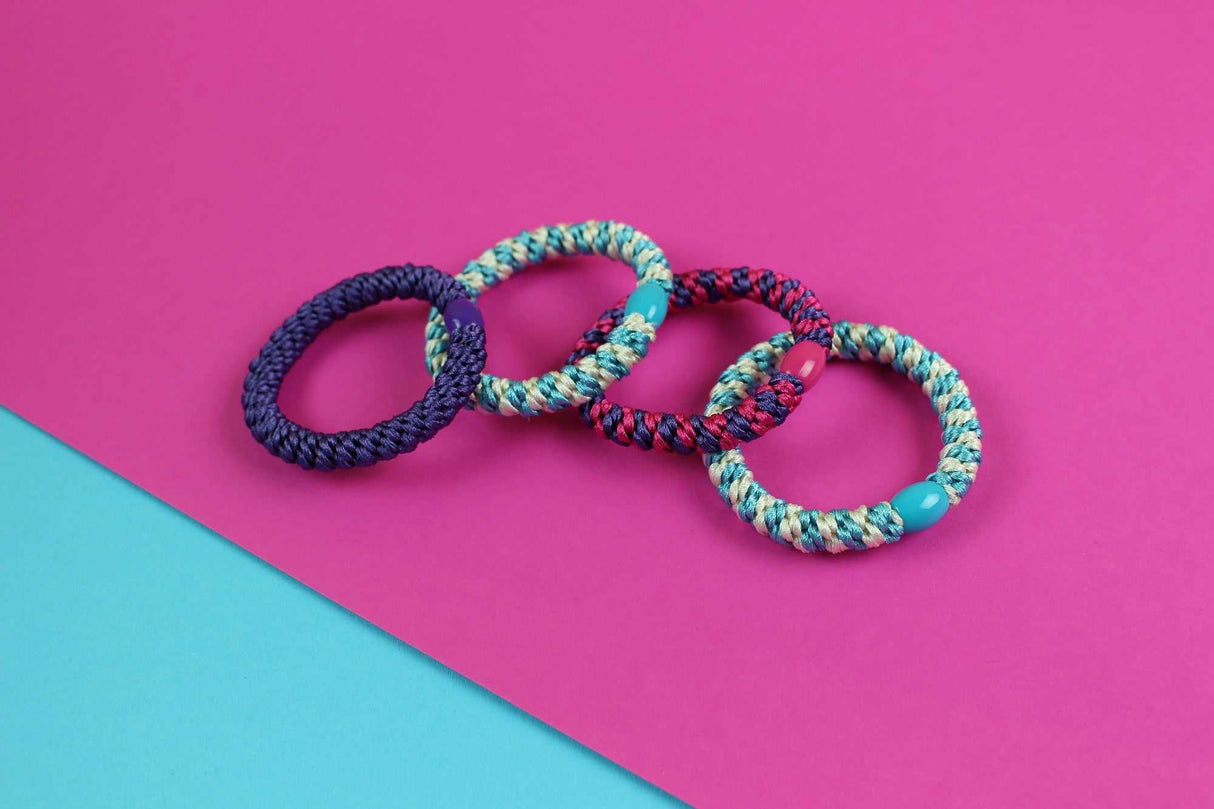 Haargummi-Set fuchsia/türkis