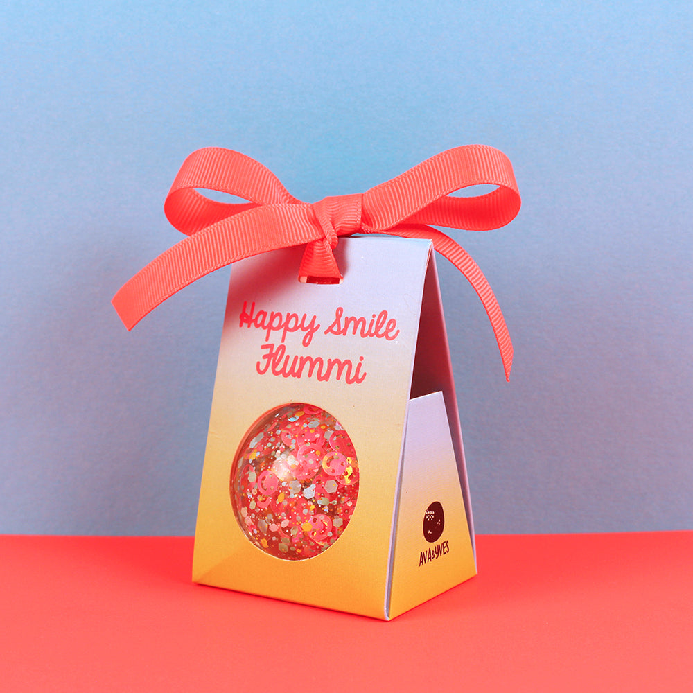 Flummi Smileys & Konfetti/ Neonpink/hellblau