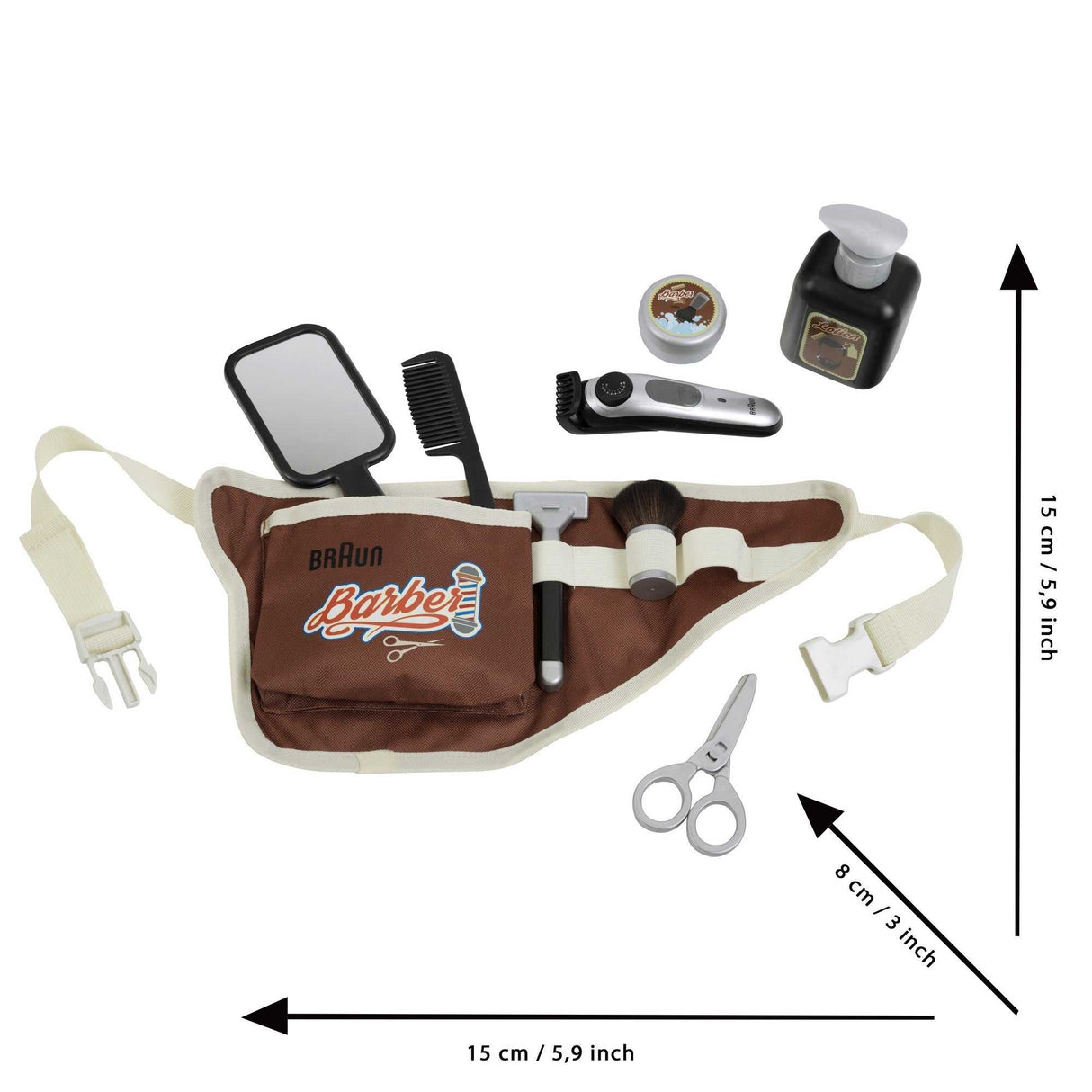Braun - Barbergürtel mit Zubehör