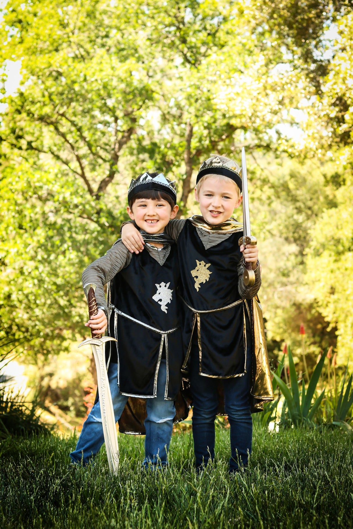 Ritter Kostüm 3 teilig, gold 7-8 Jahre