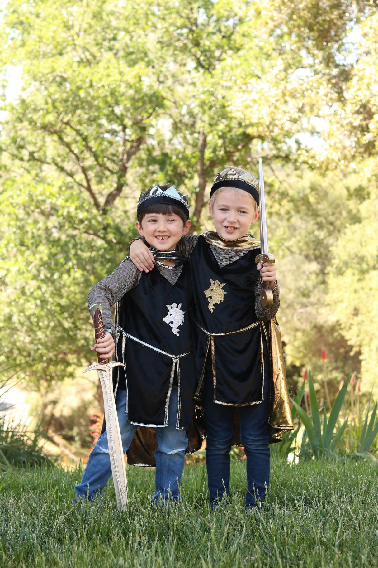 Ritter Kostüm 3 teilig, gold 7-8 Jahre