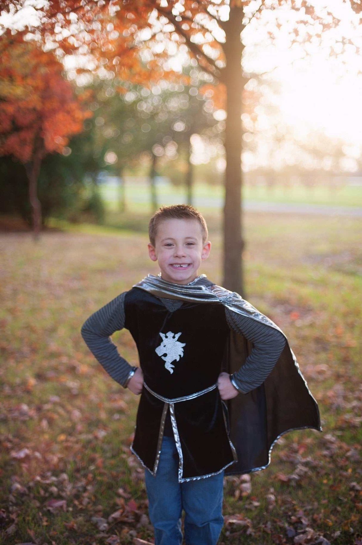 Ritter Kostüm 3 teilig, Silber 7-8 Jahre