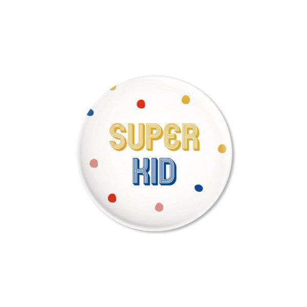 Button Super Kid süßer Geschenkbutton zur Einschulung 32 mm Durchmesser