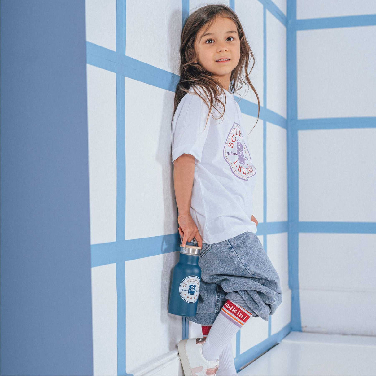 T-Shirt Schulkind Lavendel 116/128 (GOTS)
