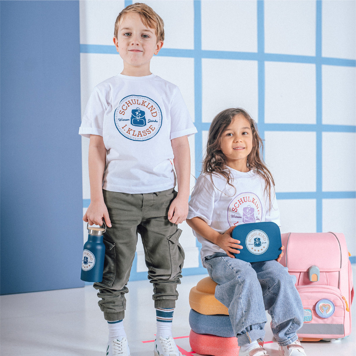 T-Shirt Schulkind Lavendel 116/128 (GOTS)