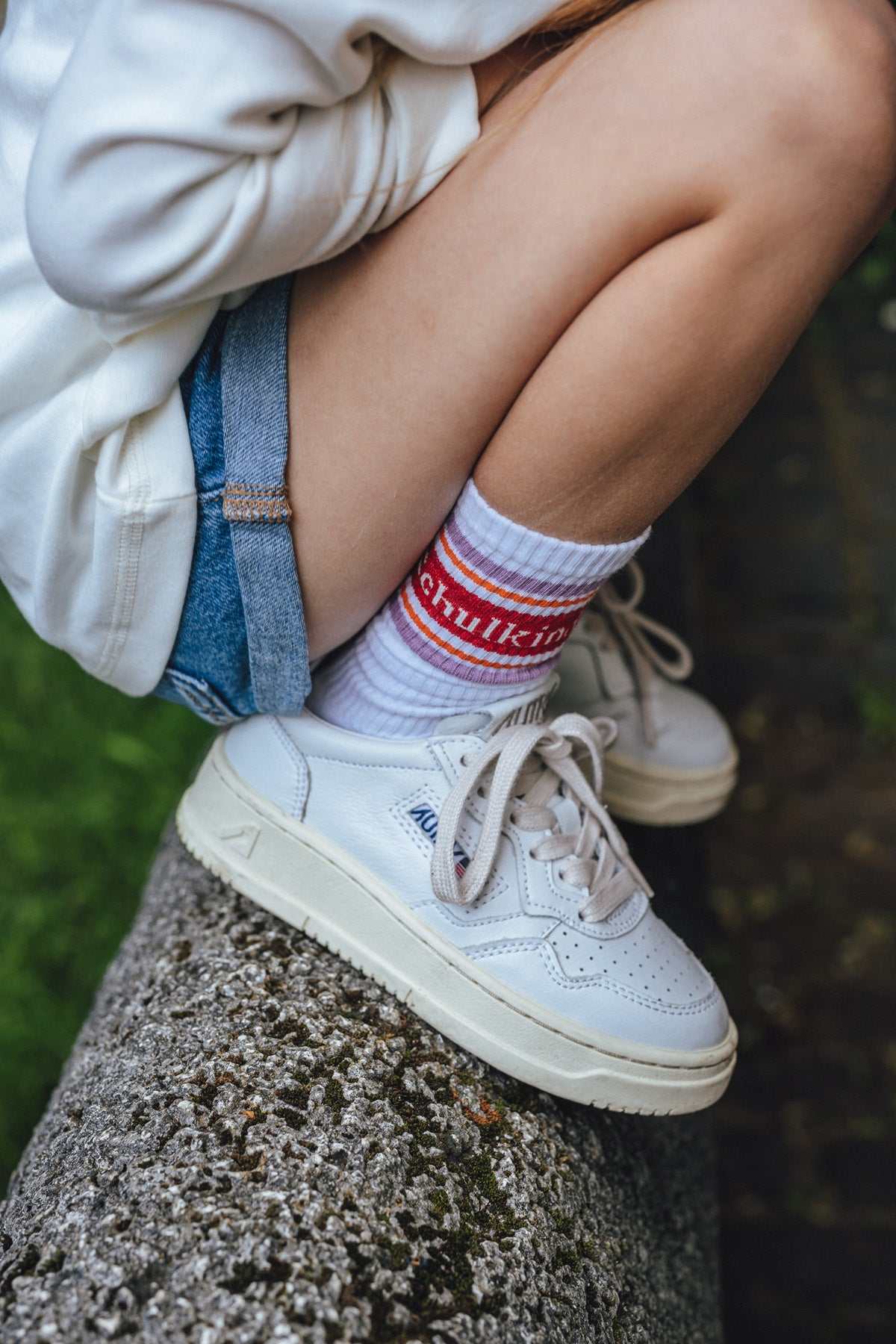 Schulkind- Socken 31-34/ Lavender
