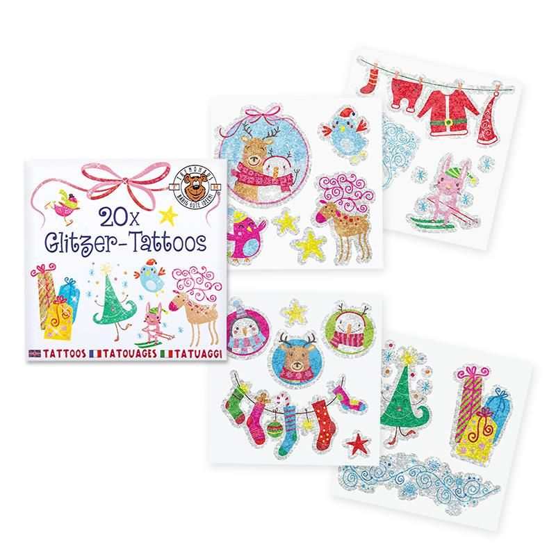 MAGIC MOMENTS Glitzer-Tattoos winterliche bunte Mini-Tattoos mit Glitzer Made in Germany