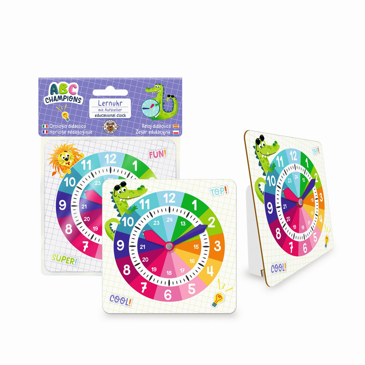 ABC-Champion Lernuhr mit Aufsteller
