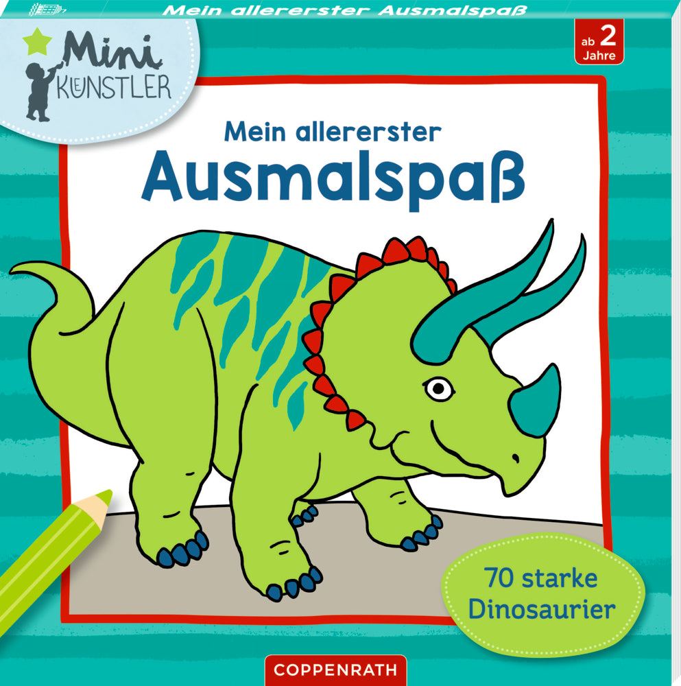 Mein allererster Ausmalspaß Dinosaurier Malblock mit 70 Dino-Motiven für Kinder ab 2 Jahren.