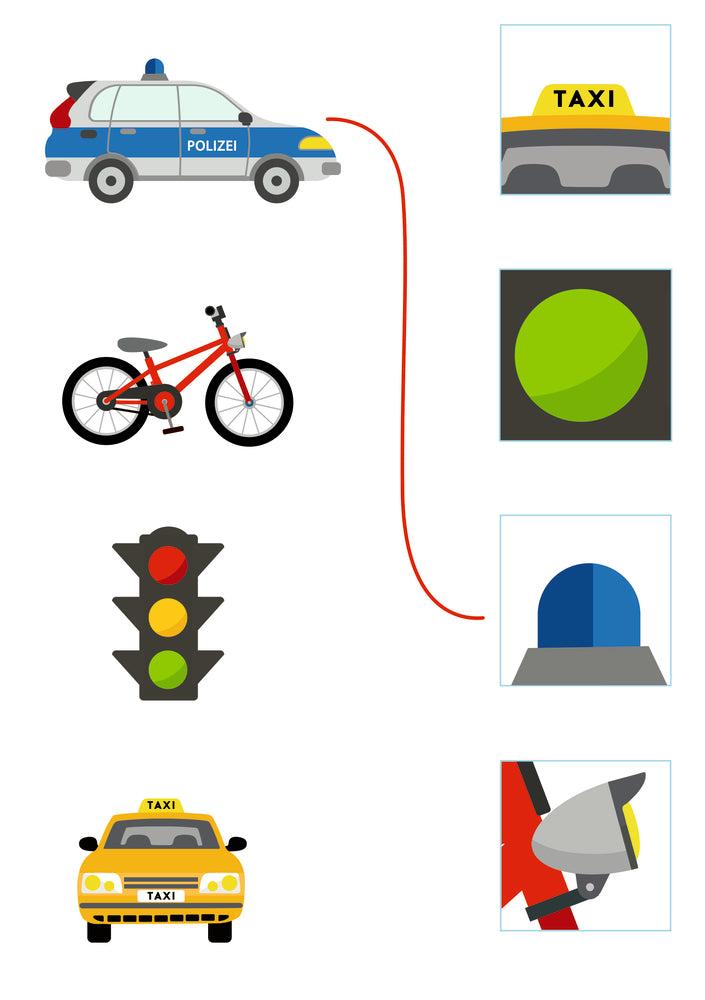 Mein Kindergartenblock: Rätsel ohne Text - Fahrzeuge