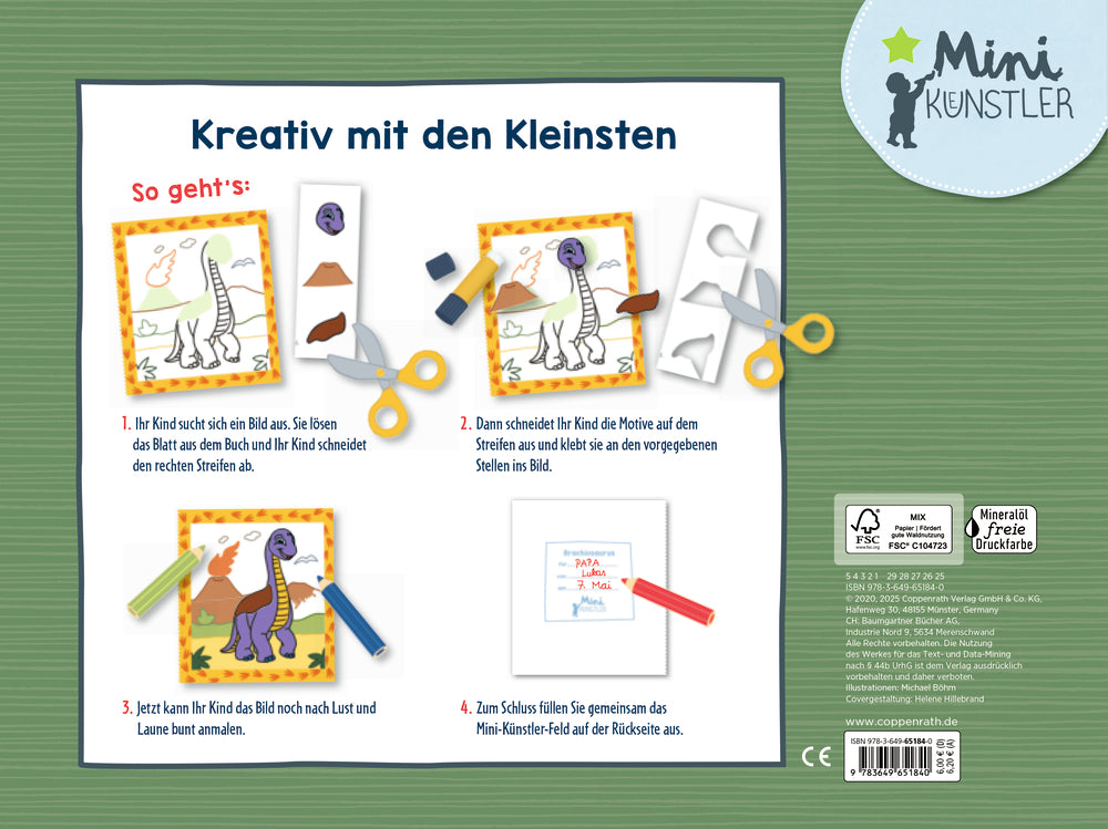 Mein 1.Dino-Bastelbuch: Schneiden, kleben, malen