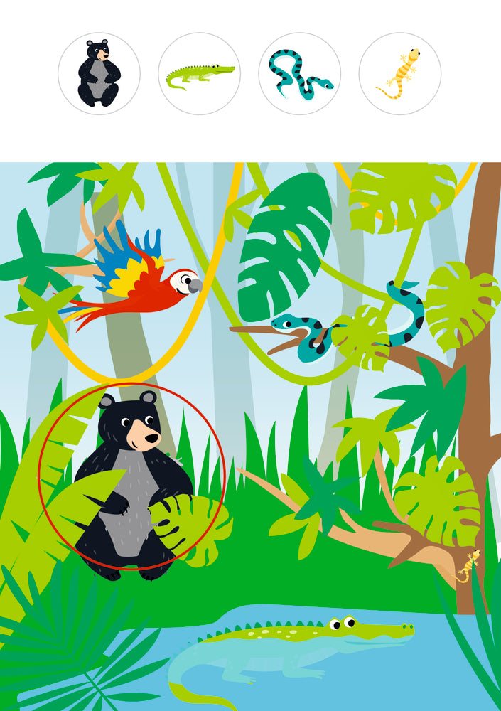 Mein k. Kindergartenblock Rätsel ohne Text / Wilde Tiere