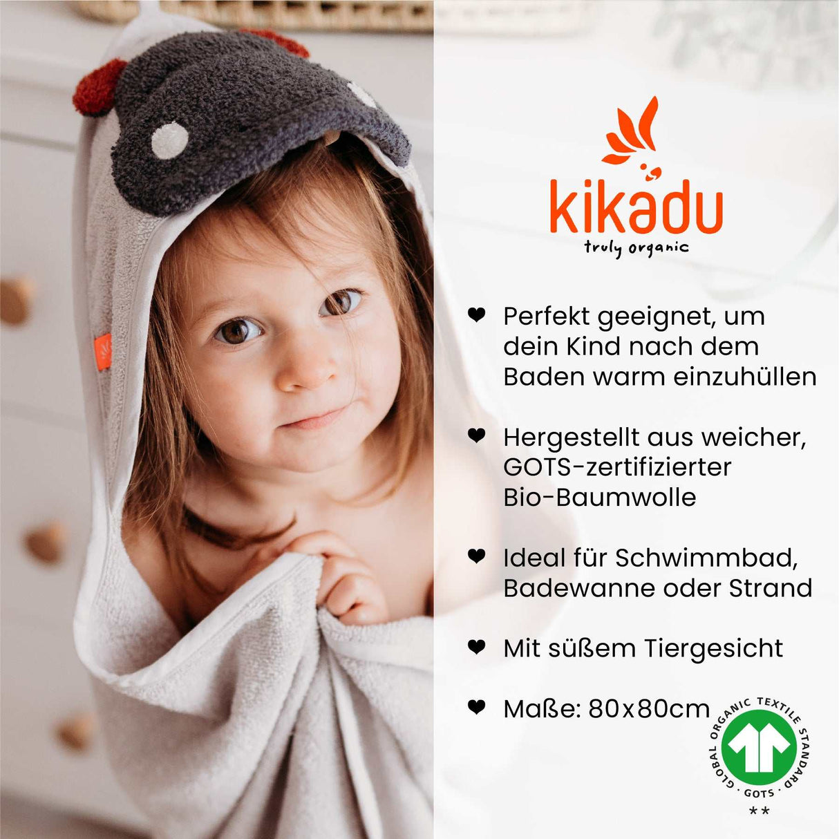 Kapuzen-Handtuch Hippo