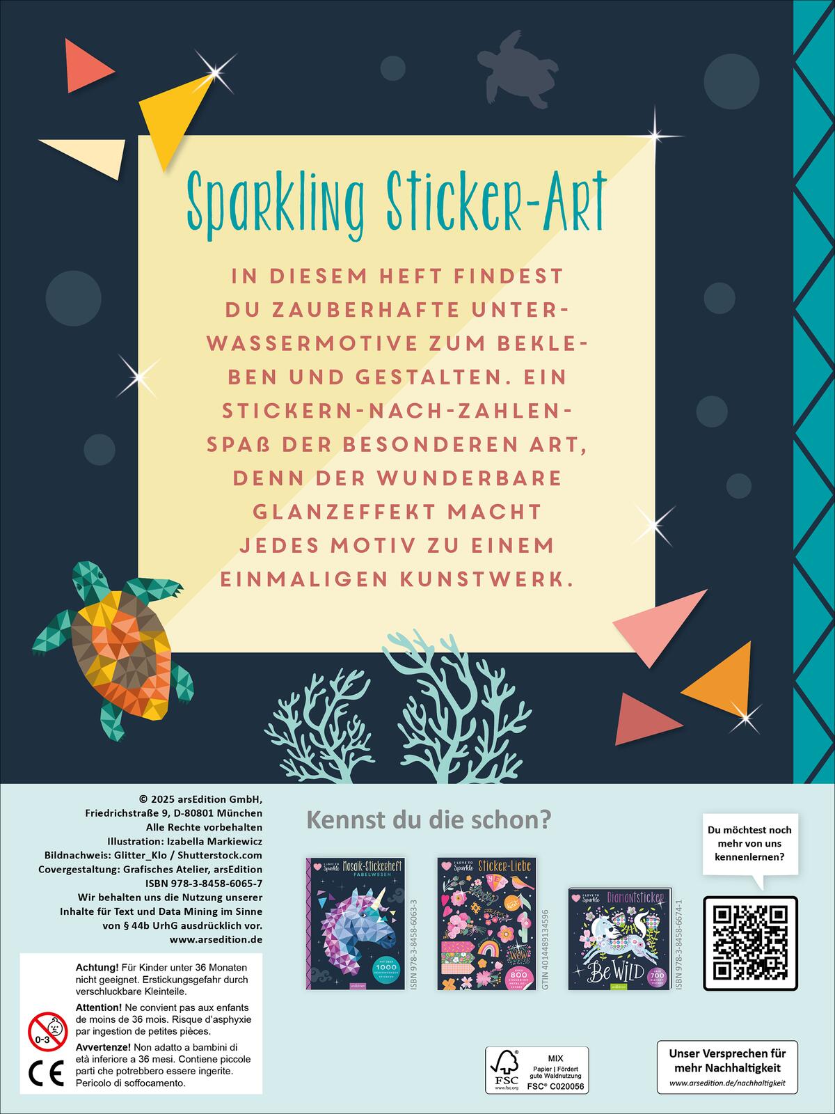 I Love to Sparkle – Mosaik - Stickerheft Unterwasserwelt