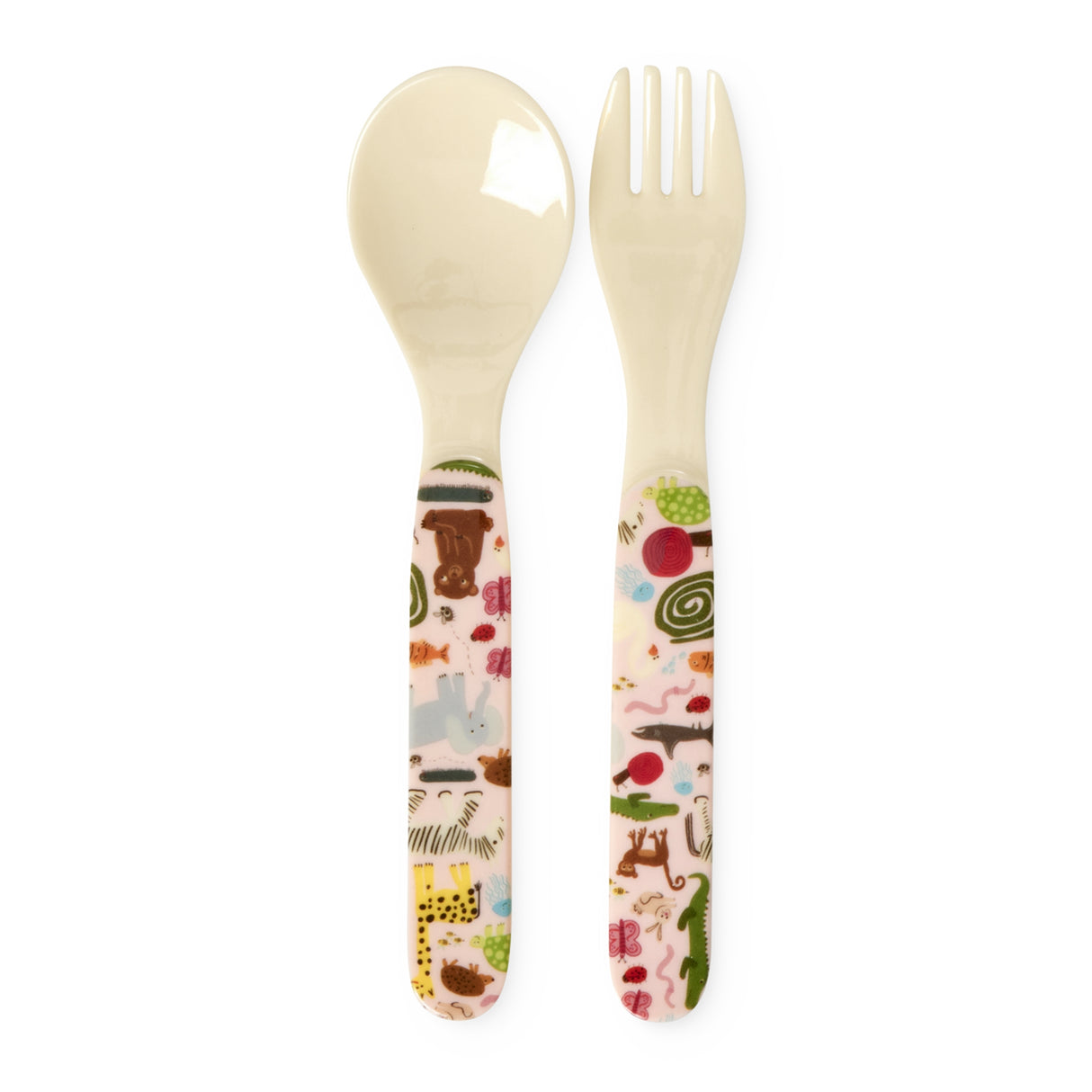 Babylöffel & Gabel/ Wildlife pink