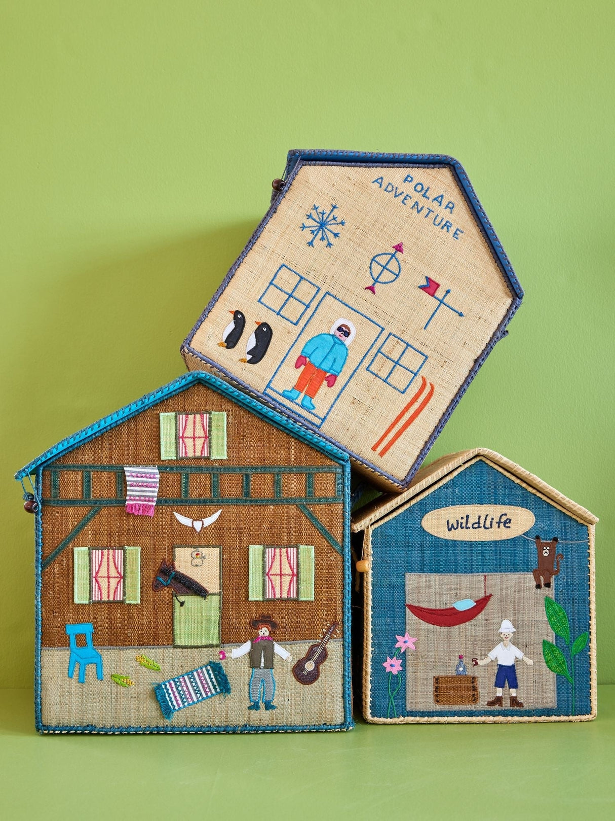 Raffia Aufbewahrungsbox 3er Set