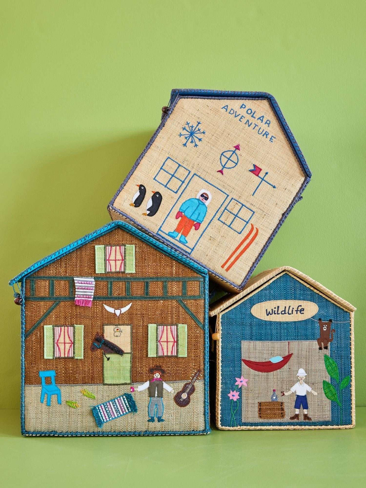 Raffia Aufbewahrungsbox 3er Set