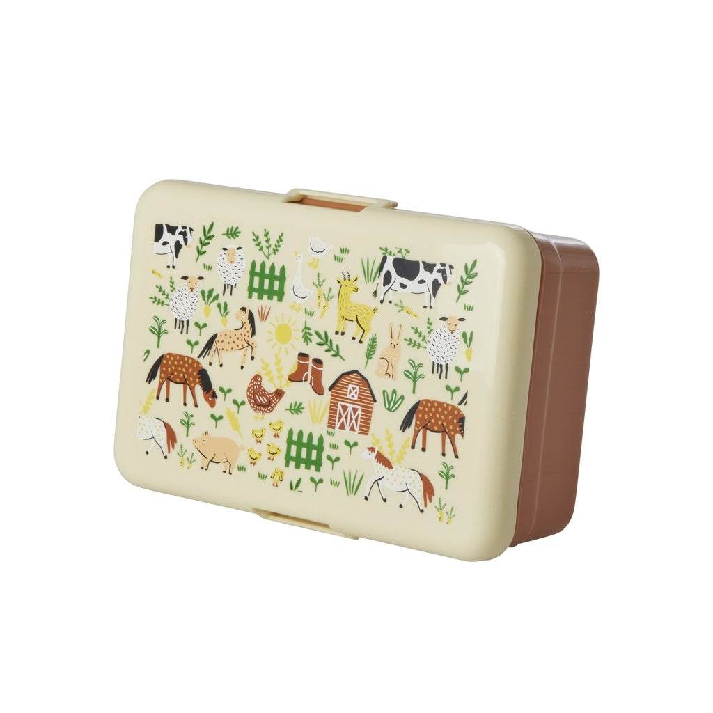 Bunte Lunchbox Bauernhof mit niedlichem Bauernhof-Print für Kinder auslaufsicher und spülmaschinenfest
