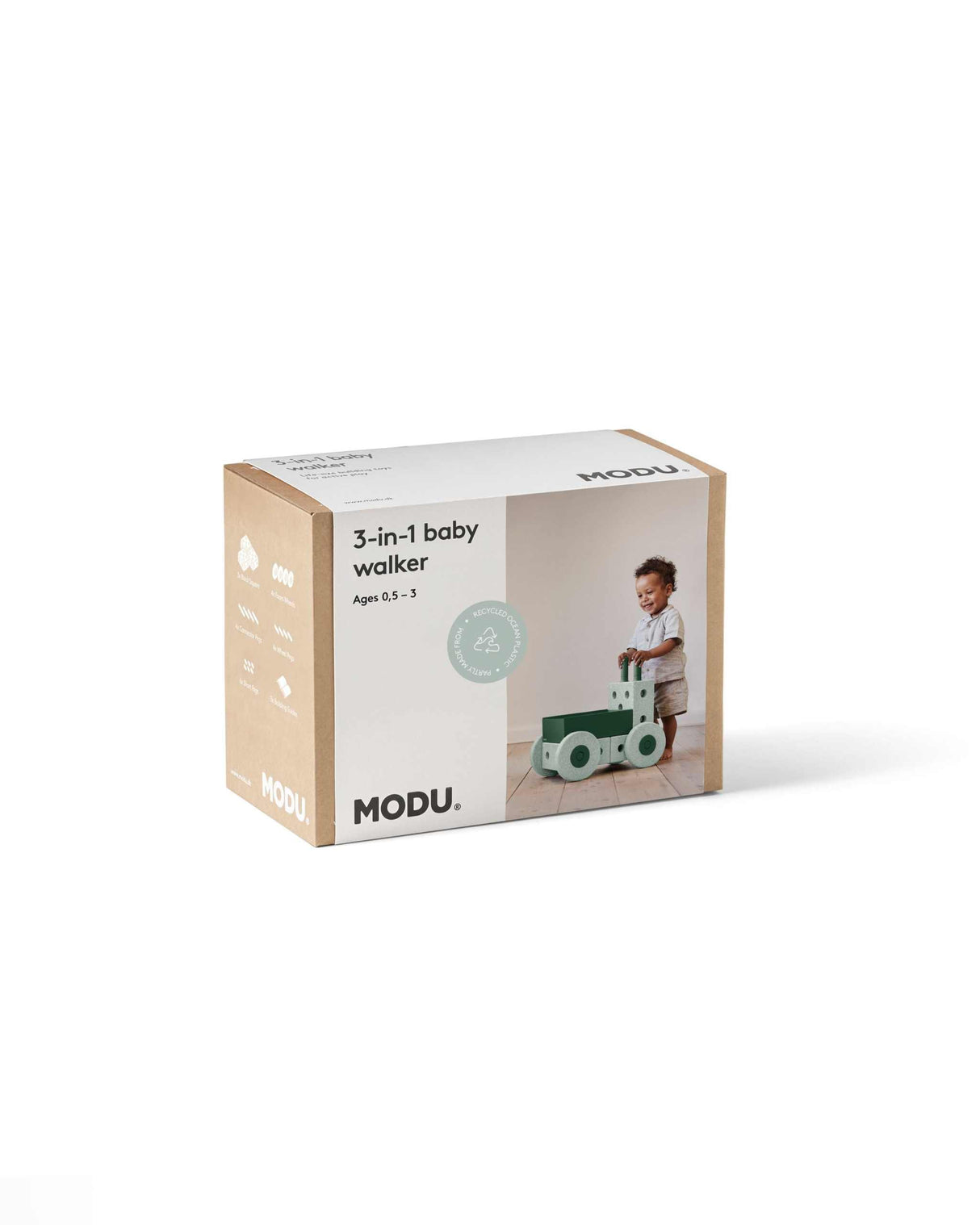 MODU 3-IN-1 Lauflernwagen/ Ocean Mint-Forest Green