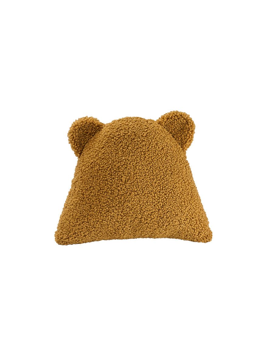 Bear Cushion Mapel with fluffy teddy fabric and cute bear ears for kids, machine washable and OEKO-TEX certified