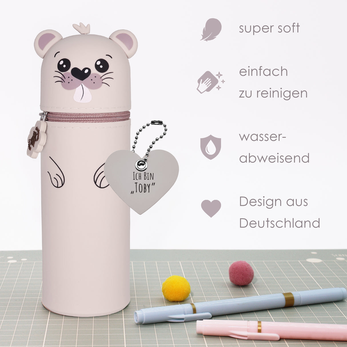 Silikon Federmäppchen Biber Toby