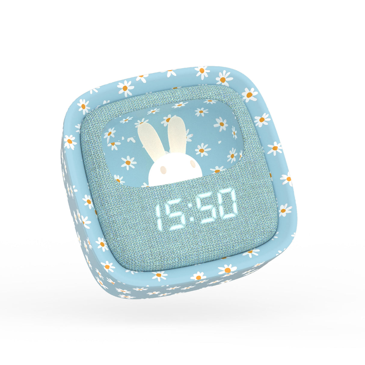 Wecker mit Nachtlicht - Blumen Blau