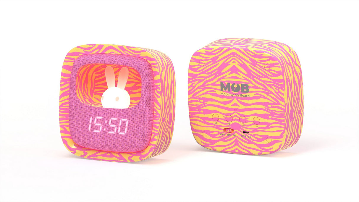 Wecker mit Nachtlicht- Zebra Pink