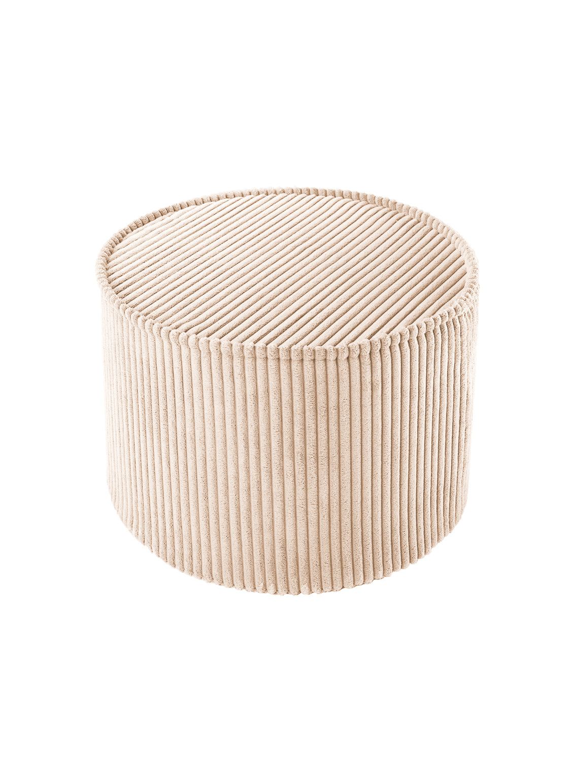 Pouffe Brown Sugar mit braunem Cordbezug, nachhaltigem Material und vielseitiger Nutzung als Sitz- und Ablagefläche