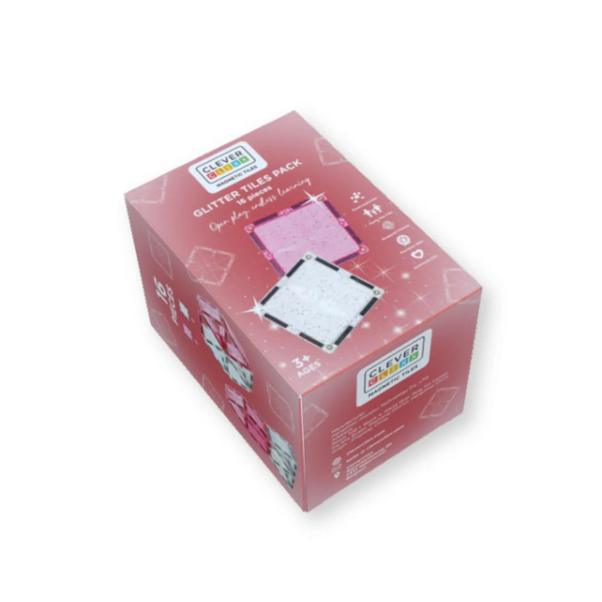 Glitzer Fliesen Transparent/Rosa 16 Teile