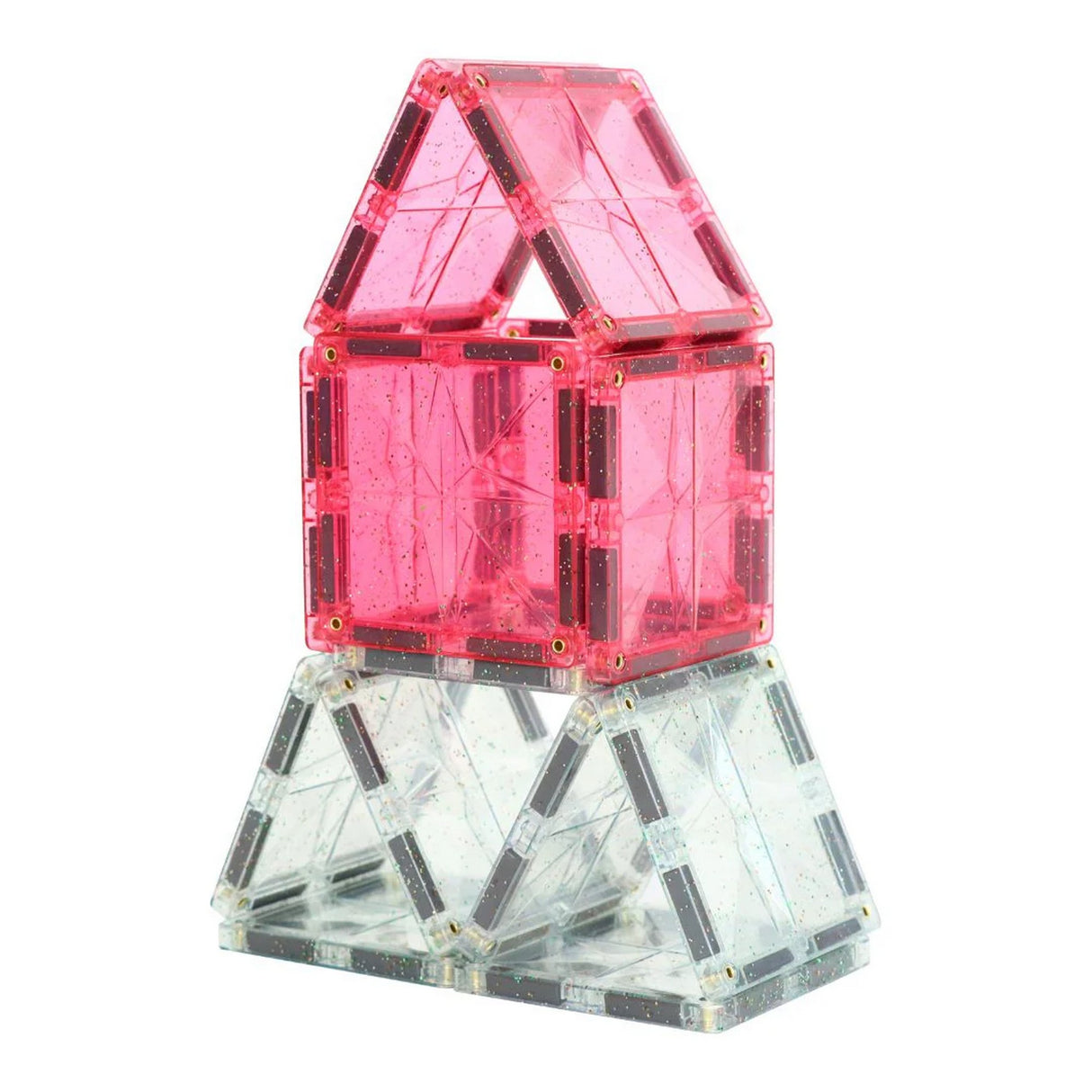 Glitzer Fliesen Transparent/Rosa 16 Teile
