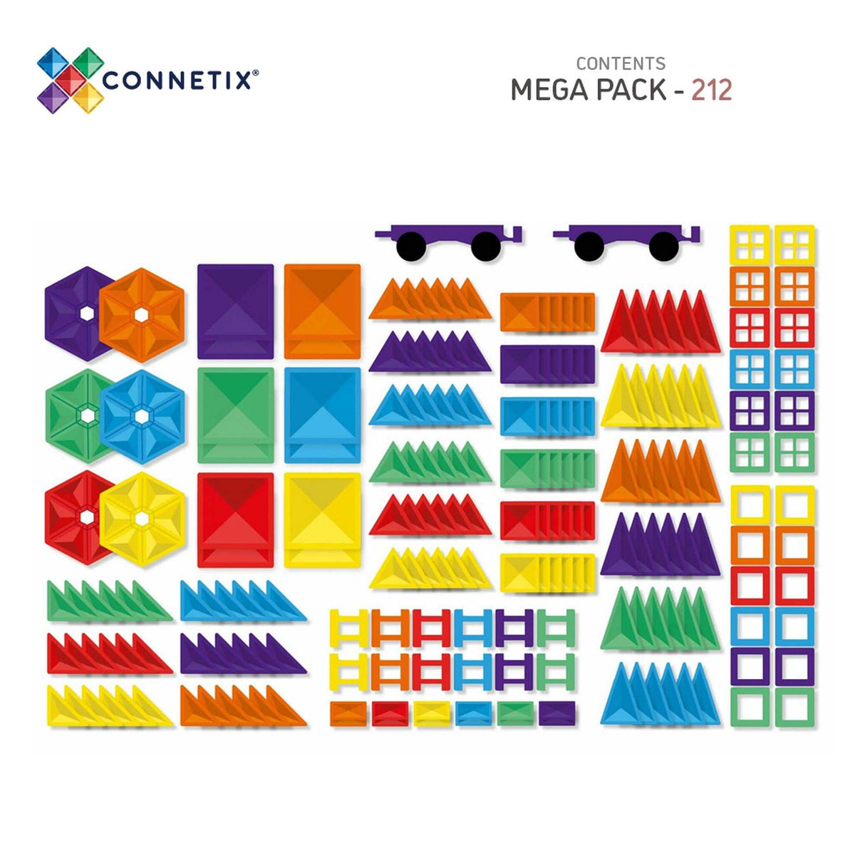 Magnetbausteine Rainbow Mega Pack - 212 Teile
