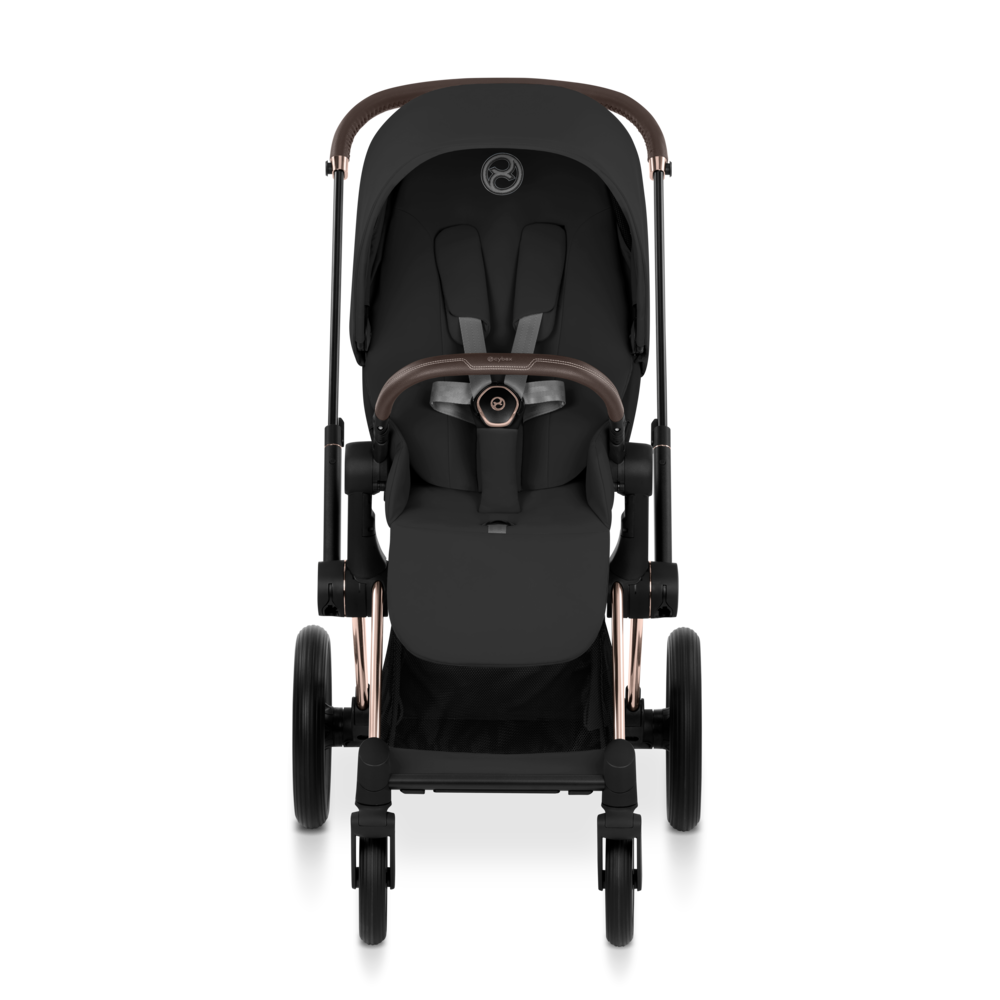 PRIAM Comfort Rosegold incl. Babywanne, Sitzeinheit, Sitzbezug Sepia Black