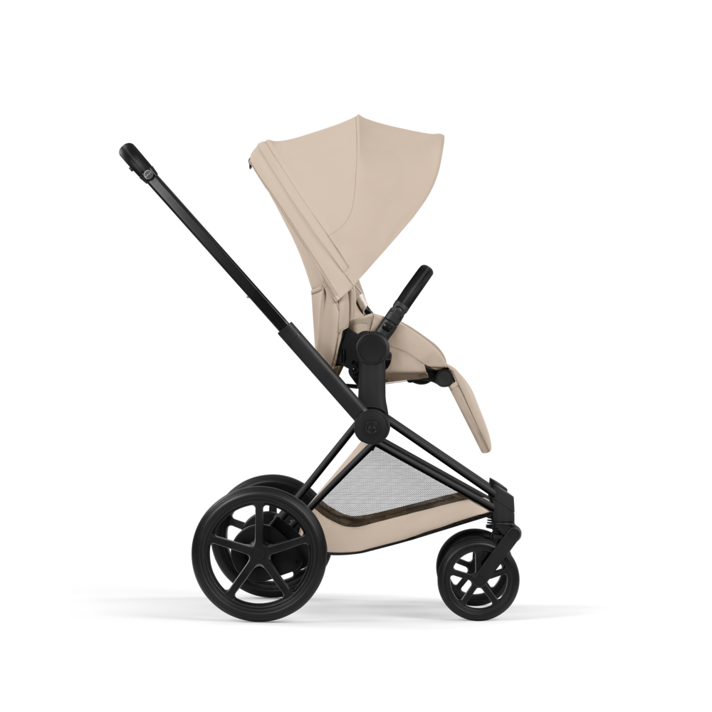 ePRIAM Comfort Matt Black incl. Babywanne, Sitzeinheit, Sitzbezug Cozy Beige