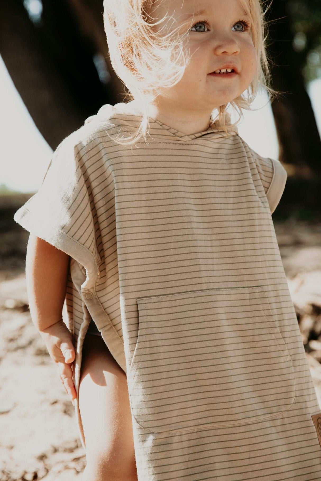 UV- Poncho Sandy Beach/ Olive 3-5 Jahre