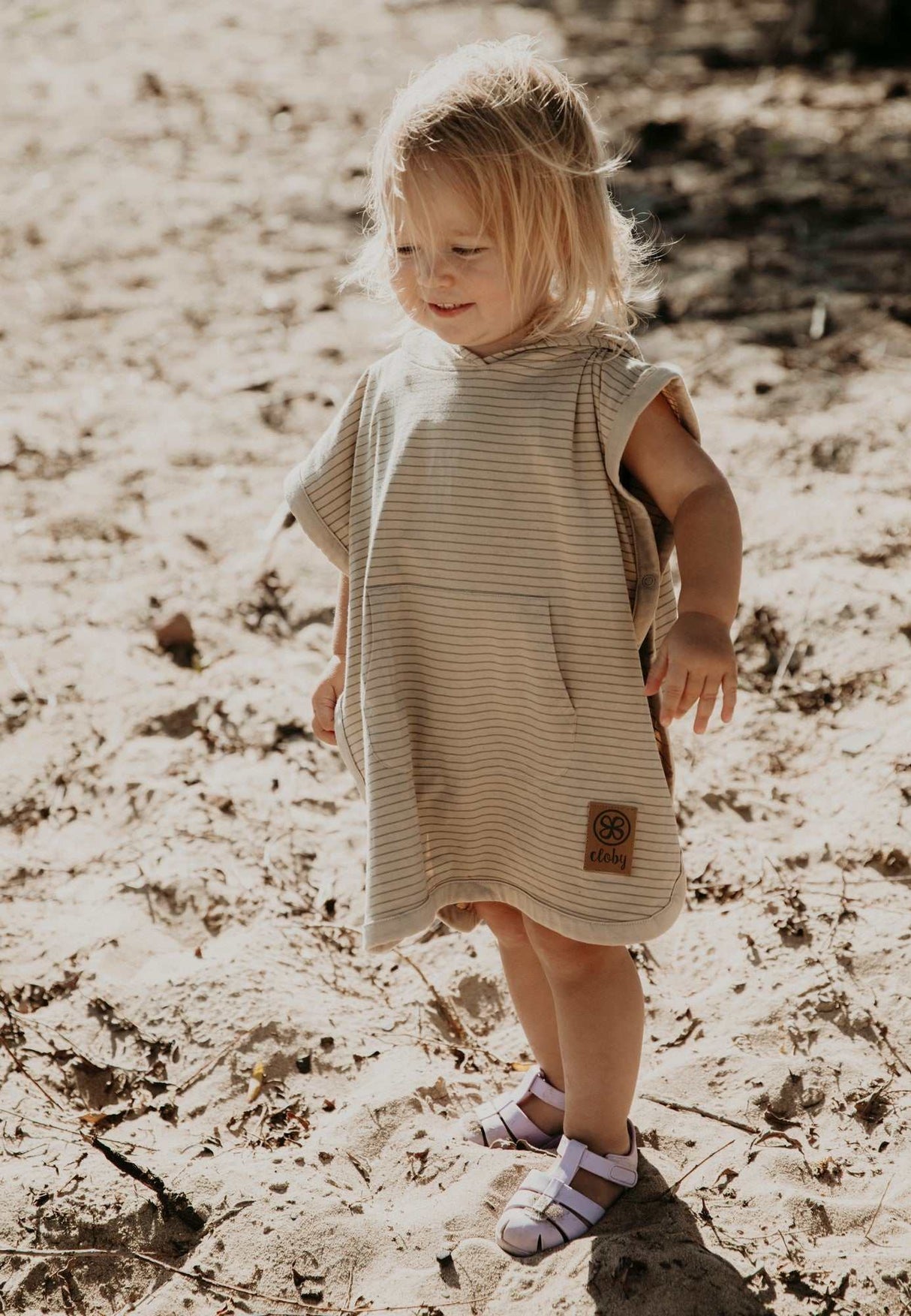 UV- Poncho Sandy Beach/ Olive 3-5 Jahre