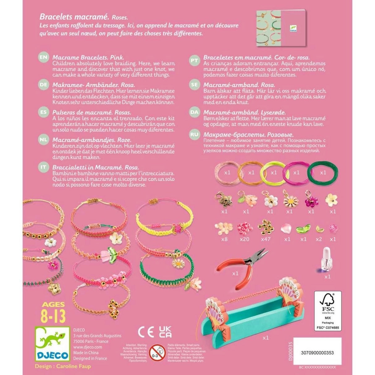 Schmuck Basteln: Macrame Rosa