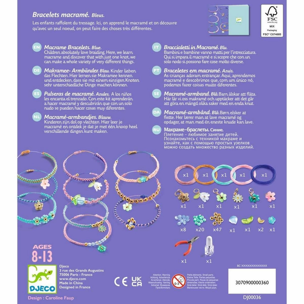 Schmuck Basteln: Macrame Blau
