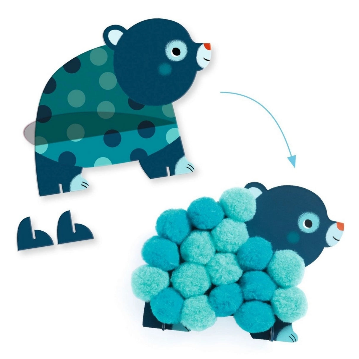 Pompom Collage - Süße Tiere