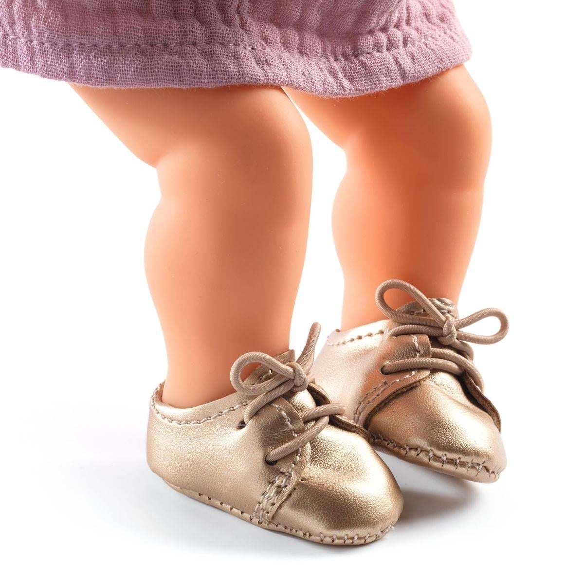 Puppenschuhe Gold