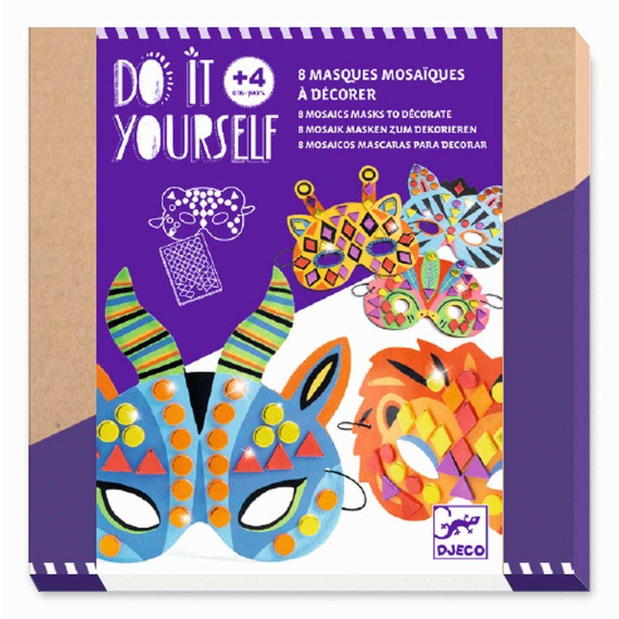 DIY Mosaik-Masken Dschungeltiere