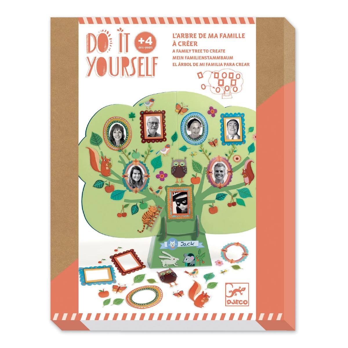 DIY Stammbaum Set "Meine Familie" mit wiederverwendbaren Stickern und Bastelanleitung