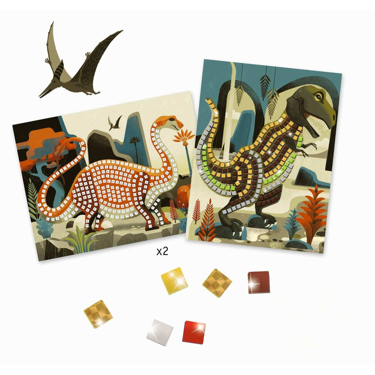 Mosaike: Metallische Dinosaurier