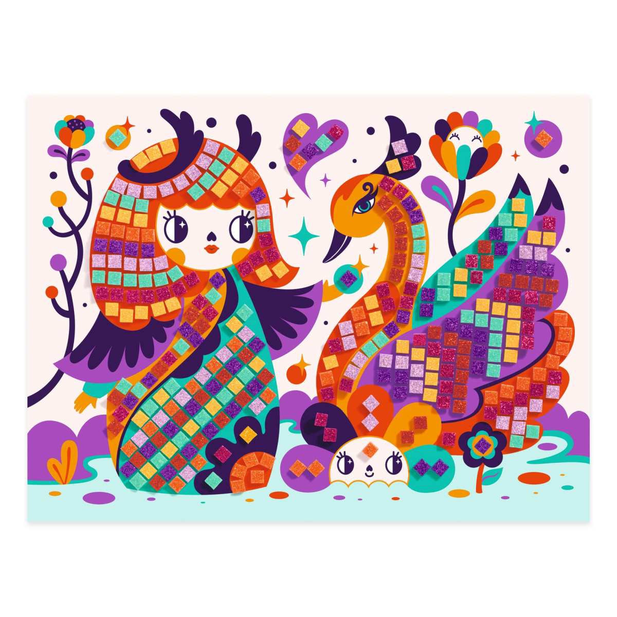 Mosaike: Glitzer Kokeshi