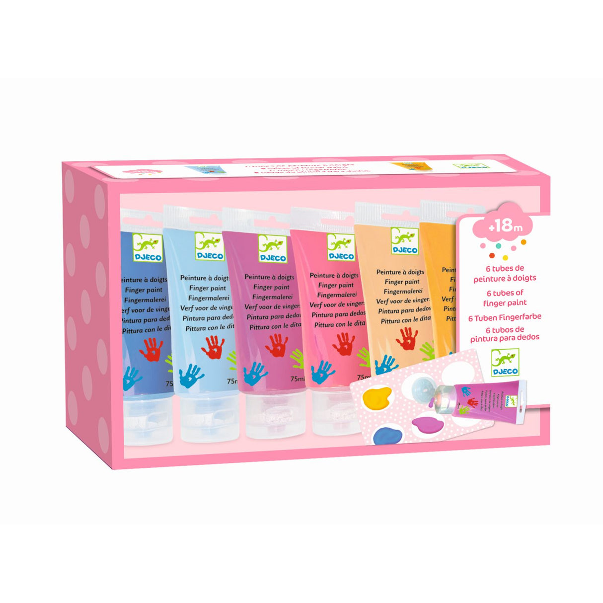 Farben: 6 Tuben Fingerfarbe sanfte Farben